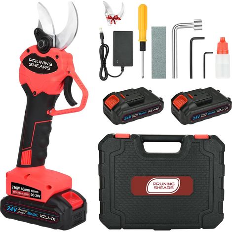 Sécateur électrique sans fil 40 mm, 2x 3000 mAh, lame SK5, sécurité 40 mm • 2x 3000 mAh • lame SK5 anti-rouille • verrouillage sécurité • verger/vigne/rosiers (1/5)