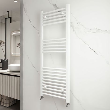 Acezanble Straight White Heated Towel Rail Radiator 1200 x 450 mm (1/4)
