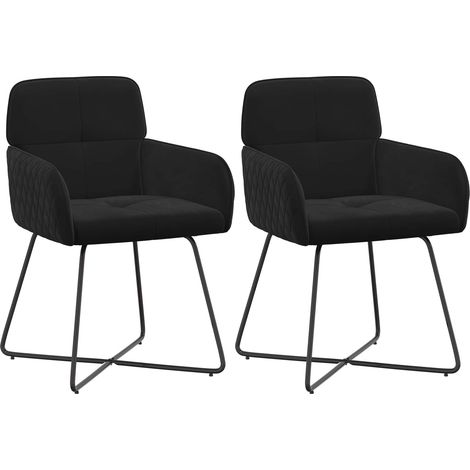 Esszimmerstühle 2 pcs Samt (V) Schwarz 59 x 56,5 x 86 cm vidaXL (1/5)