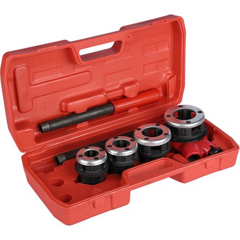 Kit d'outils manuels pour le filetage de tuyaux, disponible en tailles 1/2 pouce, 3/4 pouce, 1 pouce et 1-1/4 pouce. (1/5)