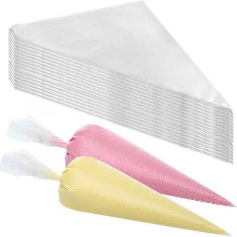 Poches à douille jetables - grande taille 32,5 x 22 cm - 100 poches par paquet - poches à douille professionnelles - épaisses et robustes (1/5)