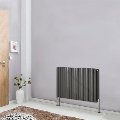 600x1003 Oval Column Designer Radiator Bathroom Central Heating Double Anthracite (1/5)