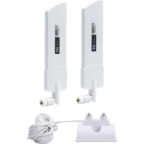 Antenne ventouse double bande Wi-Fi 5G 42 dBi, amplificateur de signal, connecteur SMA mâle blanc (1/4)