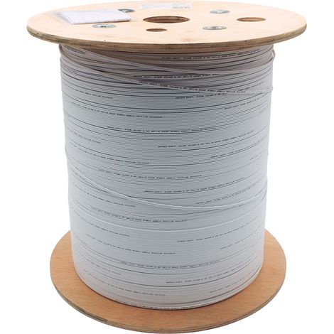 Indoor Fiber Optic Cable FTTH 2 incl. with SC connectors, SM 9/125 OS2 G57A1, B2ca, LSOH, white, 1km