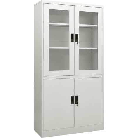 Armoire de bureau Gris clair 90x40x180 Acier 2 (1/5)