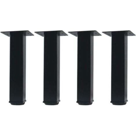 (4 pieces) Black height-adjustable furniture legs, coffee table/sofa legs, bathroom sink cabinet legs, furniture legs (1/4)
