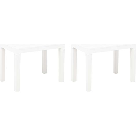 Garden Bench Set of 2 White Plastic Medium Lightweight vidaXL