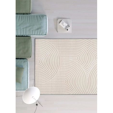 ATTICGO Tapis scandinave avec relief LINA 02 Blanc 80x150 cm (1/4)