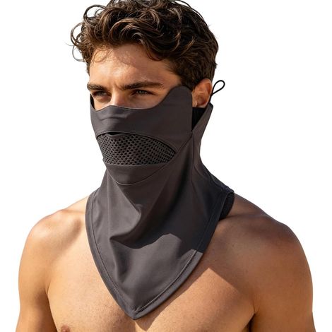 Masque de protection solaire pour motards - Respirant, doux, rafraîchissant pour les oreilles, idéal pour les activités de plein air (femmes et hommes), le golf, l'été, le camping et la randonnée. Con (1/5)