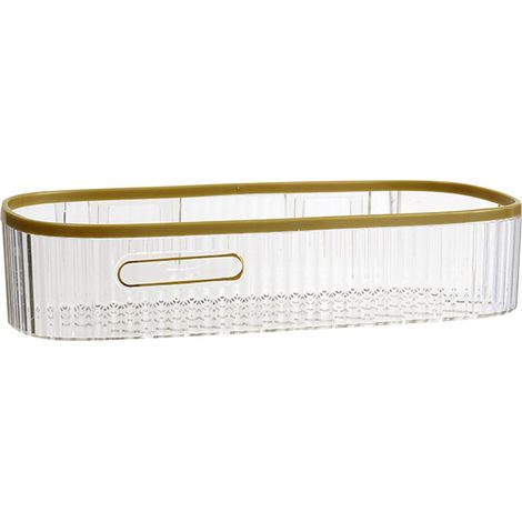 Étagère murale de rangement sans perçage pour douche et salle de bain, longue bande transparente. (1/5)