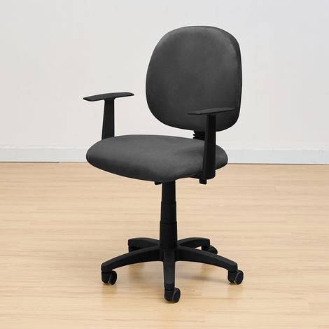 Housse de chaise de bureau pivotante ISO, velours noir (1/5)