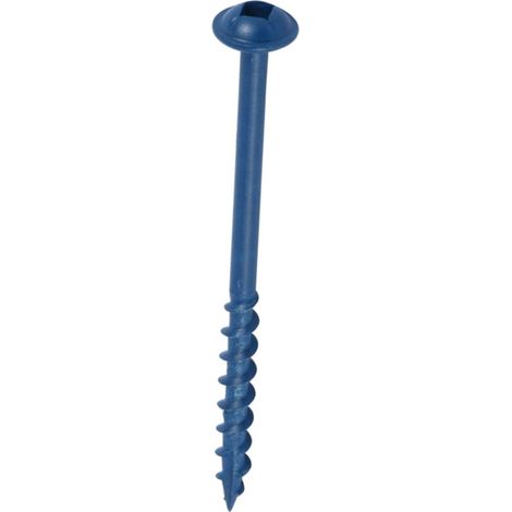 200 pièces vis trou poche tête ronde grossière bleue 2-1/2" (1/5)