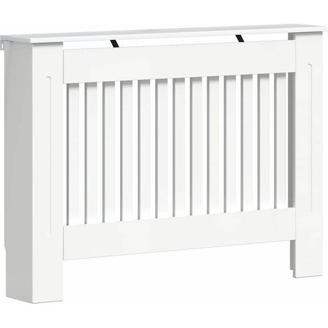 vidaXL Radiator Cover High Gloss White 112 x 19 x 81.5 cm