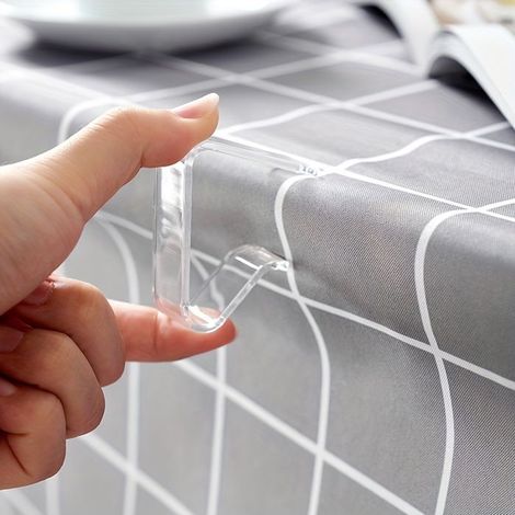 BelleRise - Lot de 16 clips pour nappe — Fixations en plastique transparent — Clips transparents pour événements en intérieur et en extérieur (1/5)