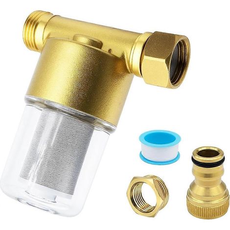 Wiederverwendbarer 40-Mikron-Sedimentfilter aus Messing – Kompatibel mit Waschmaschinen, Duschen, Gartenschläuchen und Brunnenwasser. (1/5)