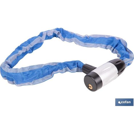 Cadenas à chaîne en acier trempé de 6 mm avec gaine en nylon de 90 cm et clés nickelées (1/4)