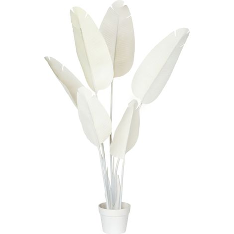 Pianta artificiale in vaso in plastica bianca 123 cm Banana Tree