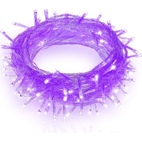 Guirlande de Noel Fée, 100M 600 LED Arbre de Noël Guirlande Lumineuse avec 2 Lumières de Noël Décoratives Mode USB (Violet) (1/5)