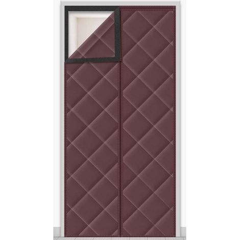 Rideau de porte isolant magnétique, protection contre le froid, blocage de la lumière, isolation phonique, 100x220cm (marron) (1/5)