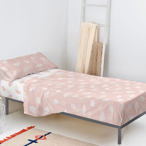 Clouds Juego de sábanas 2 piezas 180x270 cm (Cama 105) Rosa (1/5)