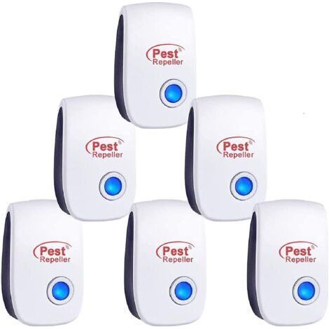 Répulsif Ultrason Anti-Rongeurs Insectes, 6 Pack Repulsif Moustique, Intérieur Répulsif Électronique Insectes & Répulsif Moustique Ultrason Anti pour Insectes, Moustiques, Fourmis, Araignées, Cafards