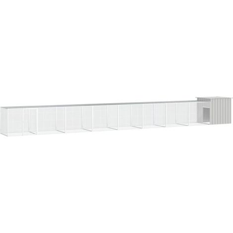 vidaXL Cage pour poules Gris 900x91x100 cm Acier galvanisé