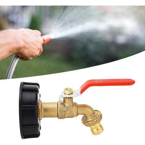 Vanne d'eau en laiton étanche 3/4" pour sac IBC, accessoire antigel, adaptateur pour sac IBC, vanne à filetage grossier S60X6 pour réservoir d'eau de 275 à 330 gallons, raccord pour tuyau d'arrosage, (1/5)