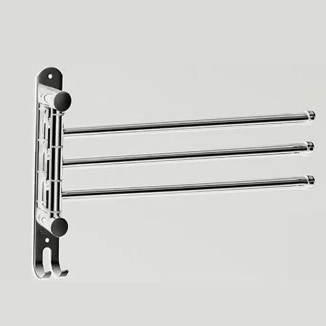 1 Porte-serviettes pivotant,Acier inoxydable SUS304,4 bras,Fixation murale,Salle de bain (1/5)