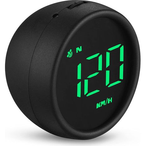 Tachimetro GPS digitale universale, avviso di eccesso di velocità, misurazione del chilometraggio, promemoria di guida per stanchezza per tutti i veicoli (nero)