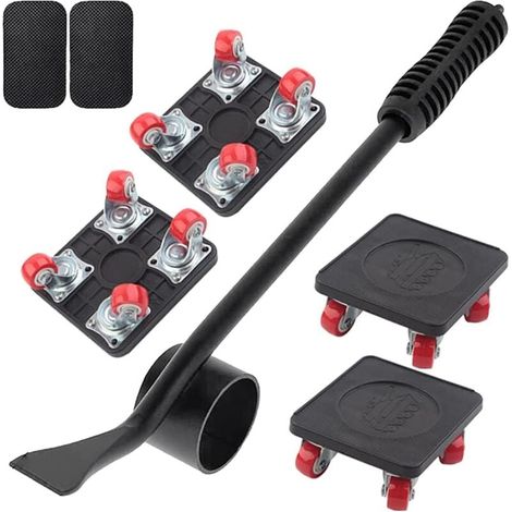 Kit elevador y transportador de muebles, deslizadores con ruedas giratorias de 360 grados, mueve muebles pesados sin esfuerzo, capacidad de carga de 800 kg. (1/4)