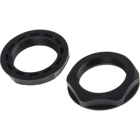 Ecrou pour presse étoupe, RS PRO, Noir, Nylon 66, Filetage: M32, IP68 ( Prix pour Paquet de 25 )