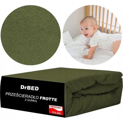 Lenzuolo in spugna per lettino con elastico 60 x 120 Khaki TRASPIRANTE Polish (1/3)