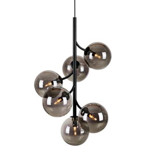 Markslojd CALLISTO Plafonnier Suspension Glass Globe 6 Lumière Noir, Fumée (1/2)