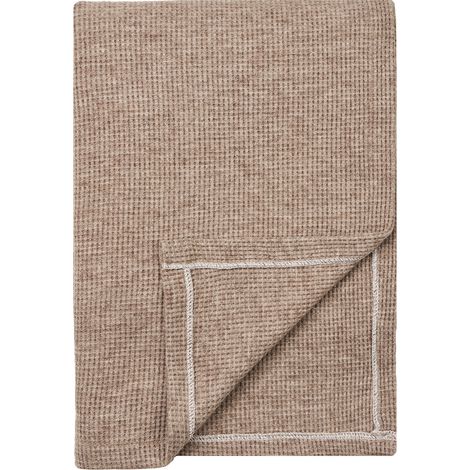 Plaid Puno in viscosa e poliestere taupe 130×156 cm