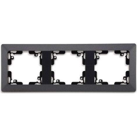 Cadre de recouvrement MILOS 23053, 3 postes, dimension intérieure 55x55 mm, anthracite