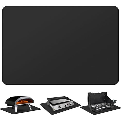 Tapis de barbecue ignifuge et imperméable, protégez votre table de préparation et votre table de barbecue d'extérieur – Tapis de table résistant à la chaleur (noir, 40 X 60 cm) (1/5)