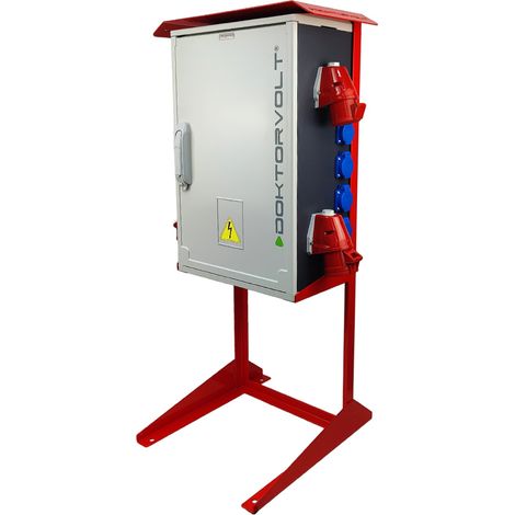 Tableau électrique de chantier sur pied OS-S/FI SET 2x32 A, 1x16 A, 8x230 V Doktorvolt DV-7228-F (1/4)