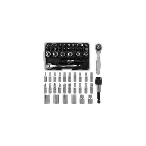 Kit Mini Clé à Cliquet 22pcs - Douilles et Embouts de Tournevis, 1/4" Réversible pour Réparation avec Cliquet et Accessoires