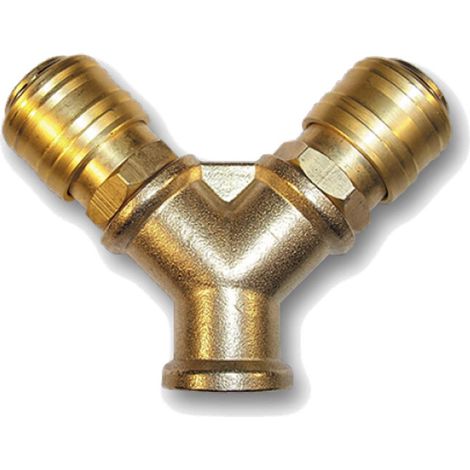 Druckluftverteiler 3/8" mit Kupplungen 2-Fach