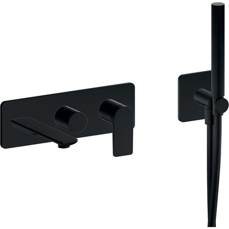 Façade encastrée bain douche 2 sorties black mat - CRISTINA ONDYNA BA10213