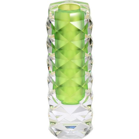 Vase décoratif en acrylique transparent forme losange cristal élégant pour fleurs 58x160mm vert (1/5)