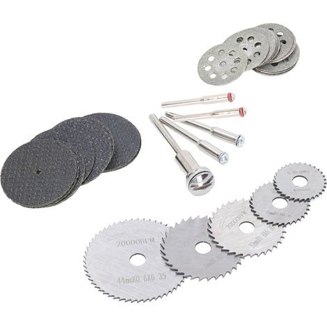 30 pièces disques à tronçonner en acier rapide, 5 porte-outils inclus, lames de scie pour outil rotatif, usage polyvalent (1/5)