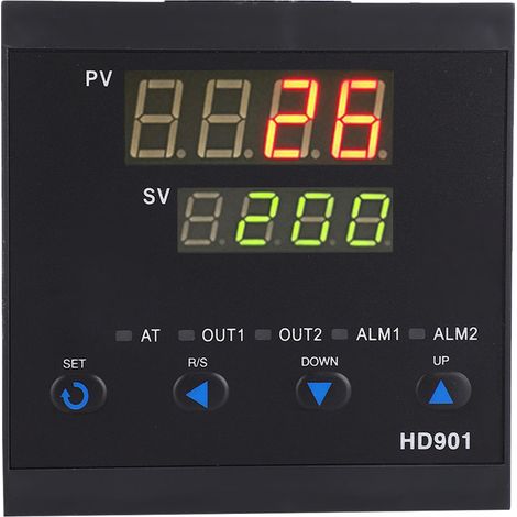 Régulateur de température numérique HD901 contrôleur intelligent 0-1300°C affichage double écran AC100-240V installation encastrée (1/5)