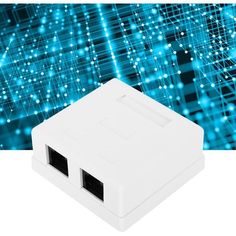 Boîtier de jonction RJ45-8P8C Cat 6 à double port pour réseau, montage en surface, pour bureau. (1/5)
