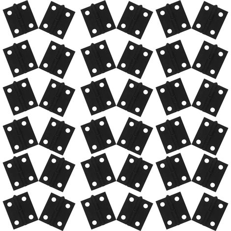 Mini Charnières Métalliques Noires 50 Pièces pour Boîtes DIY (1/5)
