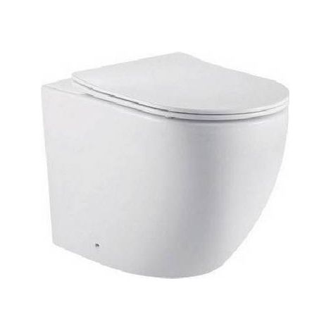Vaso filo muro serie Vortexia con scarico a tornado in ceramica bianca. Fissaggi laterali inclusi. Scarico universale, dotato di riduttore di flusso. Curva tecnica non inclusa. Sedile WC non incluso.(