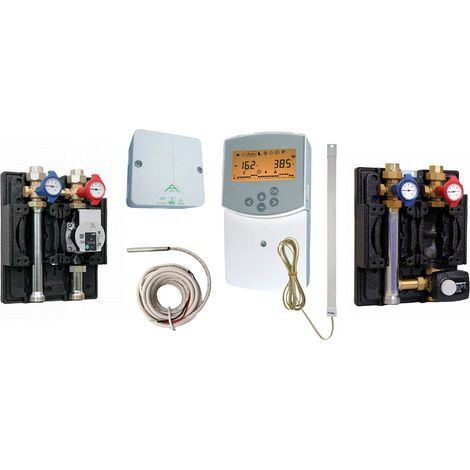 Watts – Module hydraulique 2 circuits pour PAC – Thermostat radio réglable – Boite de contrôle de chaudière – Compatible avec références W10084153 et W10084152 (1/5)