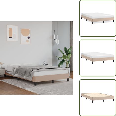 Cama con patas - vidaXL Estructura cama sin colchón cuero sintético capuchino 120x200cm - Cama capuchino