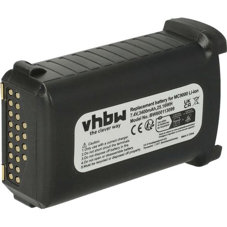 vhbw Akku Ersatz für Symbol 21-61261-01, 21-65587-01, 21-65587-02, 21-65587-03 für Handheld Computer Scanner (3400mAh, 7,4V, Li-Ion)