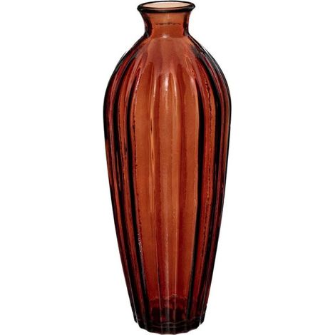 Vase Design en Verre "Candy" 29cm Ambre